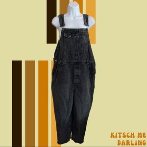 Free People We The Free Distressed Boyfriend Style Denim Overalls